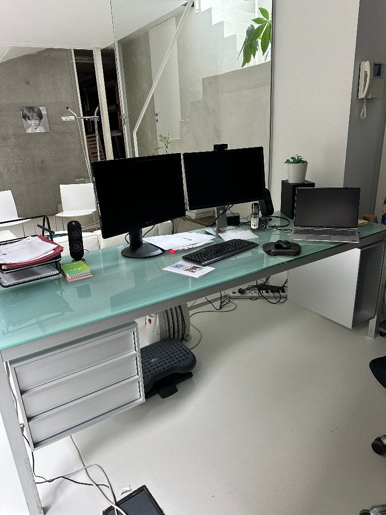 bureau, Huis en Inrichting, Ophalen, Gebruikt, Metaal, Grijs