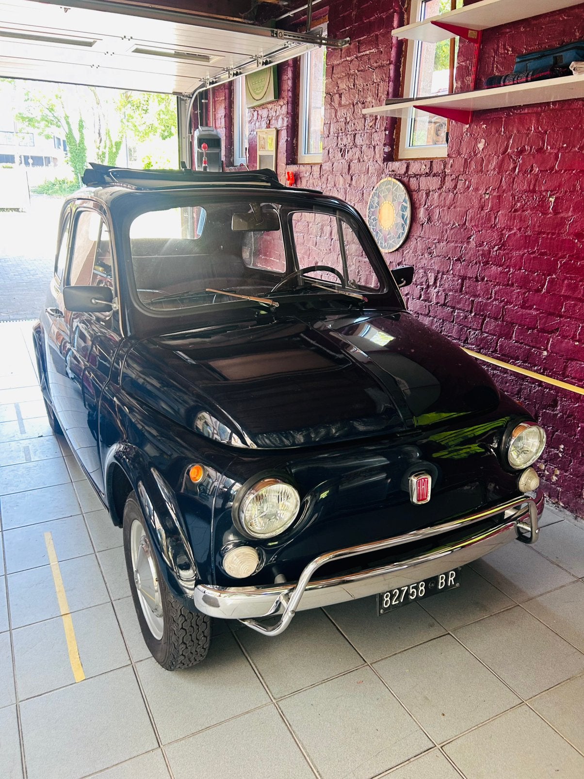 Fiat 500l uit 1971, Auto's, 4 zetels, Achterwielaandrijving, Zwart, Cabriolet