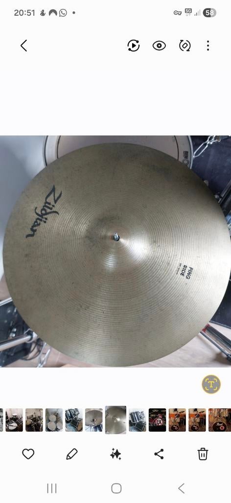 Zildjian 20' ping ride 90's, Enlèvement