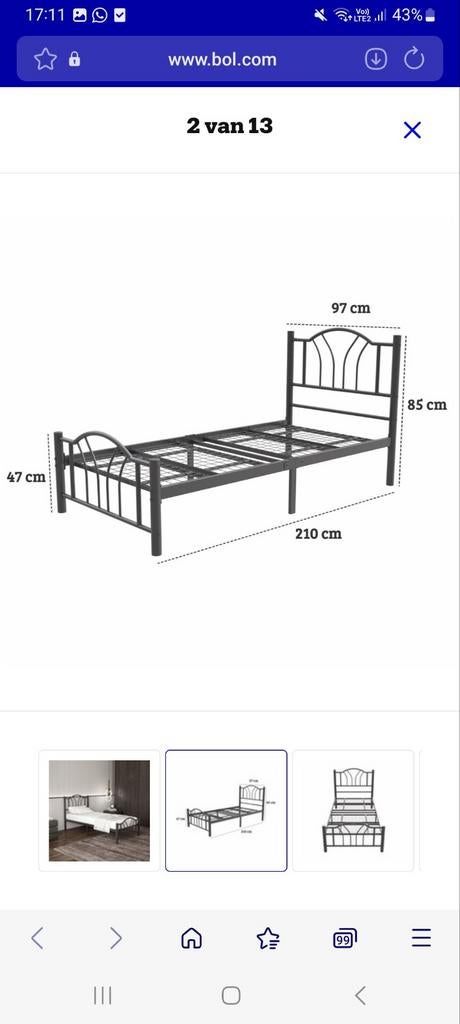 Bed met matras, Huis en Inrichting, Slaapkamer | Bedden, Ophalen