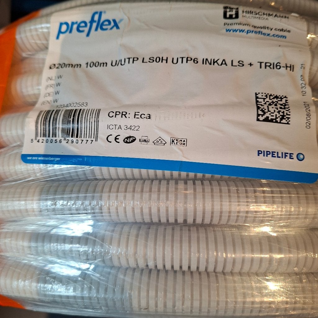 Preflex Coax TRI6 Telenet/VOO + UTP Cat 6 Eca, Ophalen, Nieuw, Kabel of Snoer