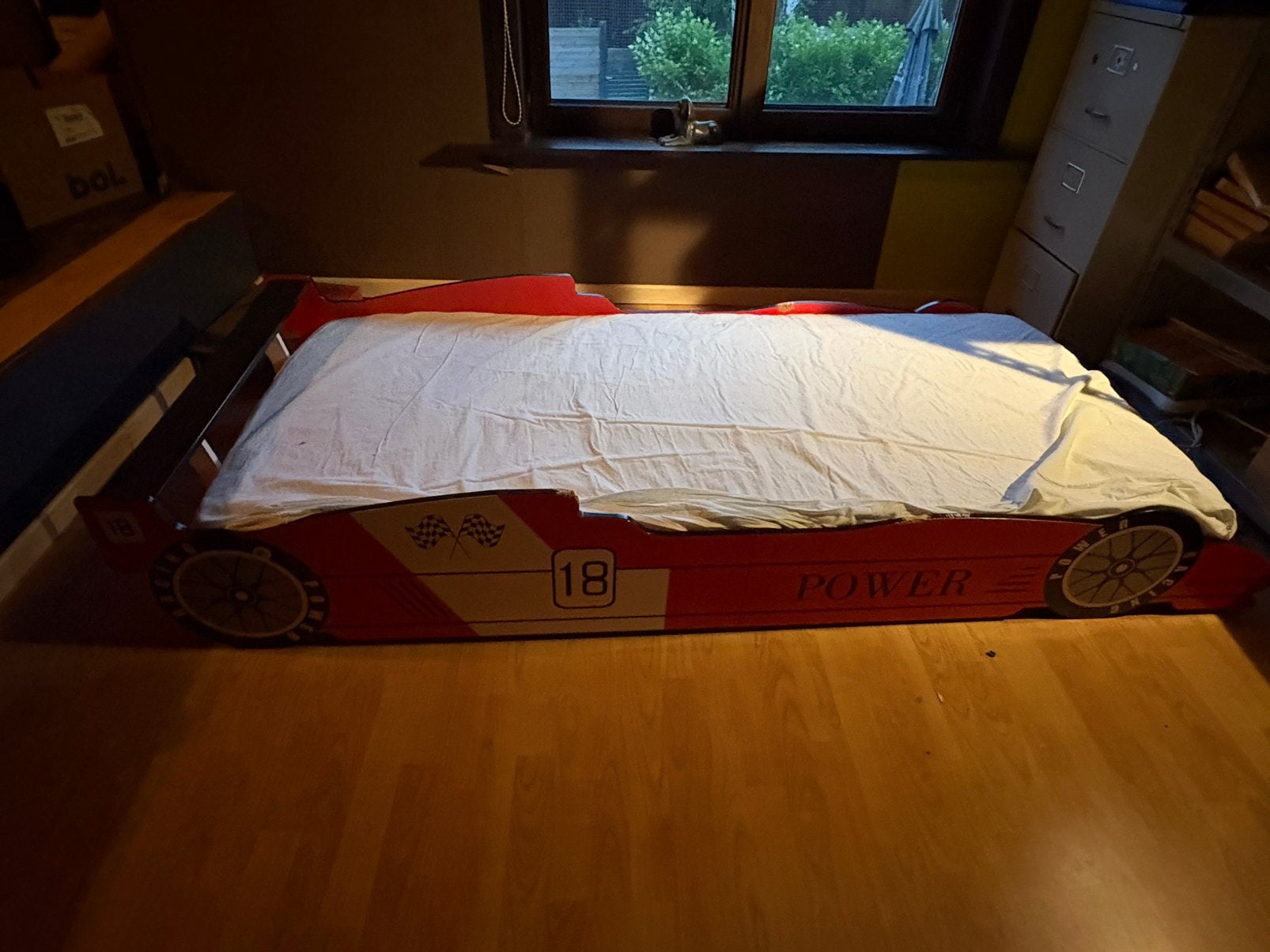 Kinderbed, Huis en Inrichting, Slaapkamer | Bedden, Ophalen, Eenpersoons, 200 cm, Rood