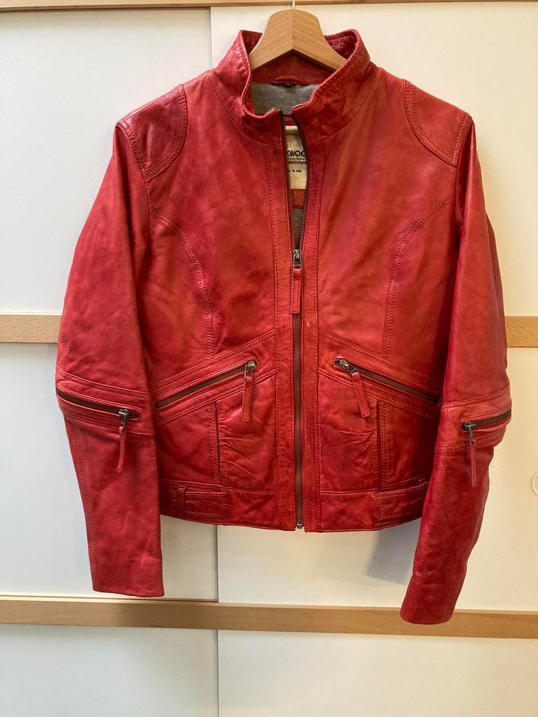Oakwood - leren damesvest - L, Ophalen of Verzenden, Gedragen, Maat 42/44 (L), Rood