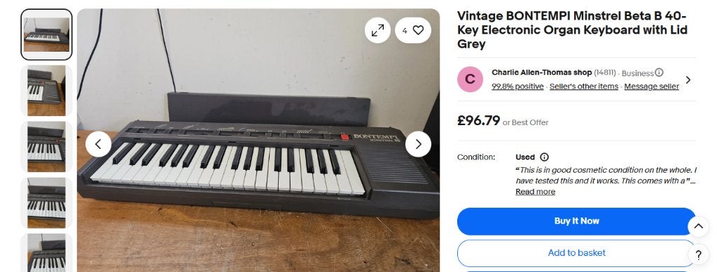 Vintage BONTEMPI Minstrel Beta - Orgue électrique, Muziek en Instrumenten, Orgels, Ophalen, Gebruikt, 1 klavier, Orgel