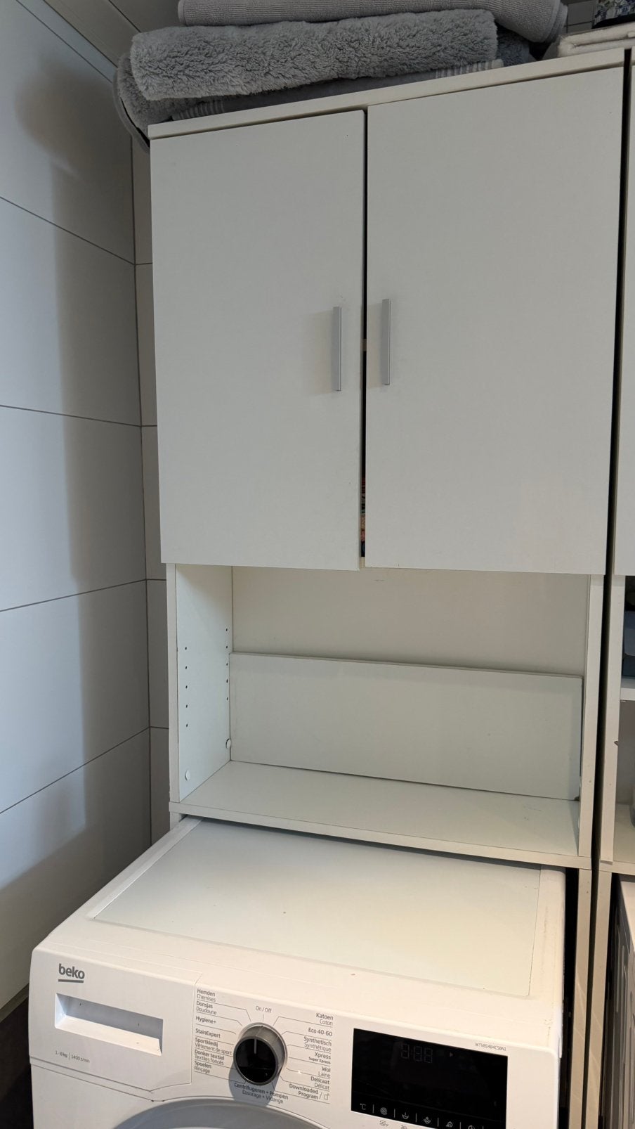 2x kast met opbergruimte voor over wasmachine en droogkast, Ophalen, Gebruikt
