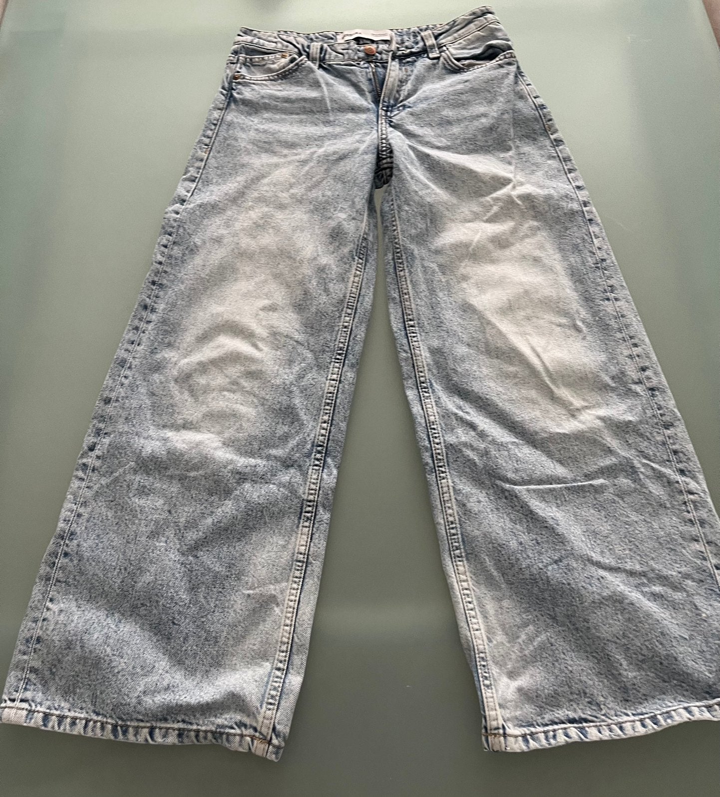 Wide leg Bershka, Kleding | Dames, Spijkerbroeken en Jeans, Ophalen, Zo goed als nieuw