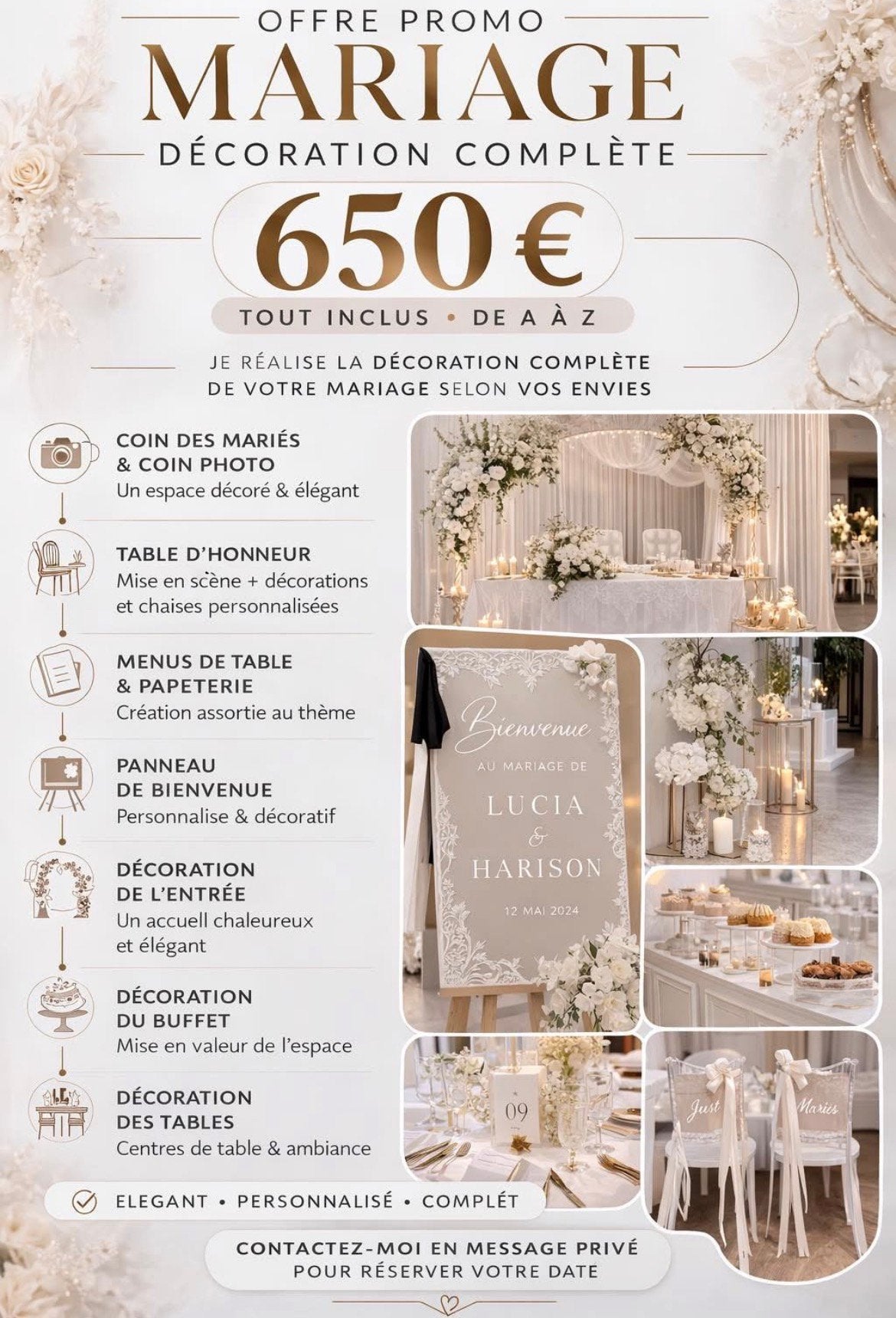 Décoration Mariage, Enlèvement, Comme neuf