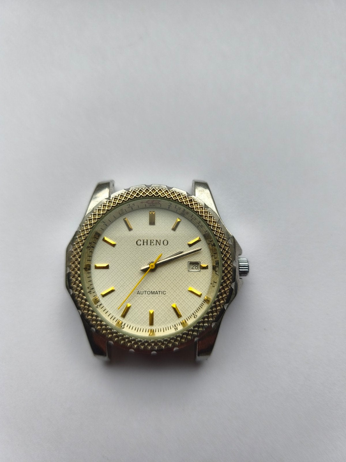 Cheno automatisch horloge, Handtassen en Accessoires, Horloges | Antiek, Ophalen, Staal, Polshorloge, Overige merken