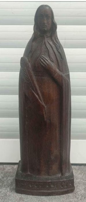 vierge en bois monogramme victor creten, Enlèvement ou Envoi, Bois