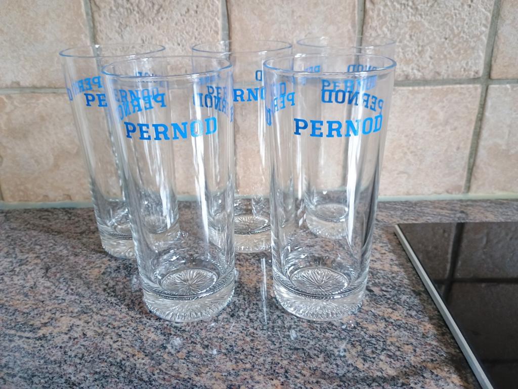 PERNOD glazen 5x, Ophalen of Verzenden