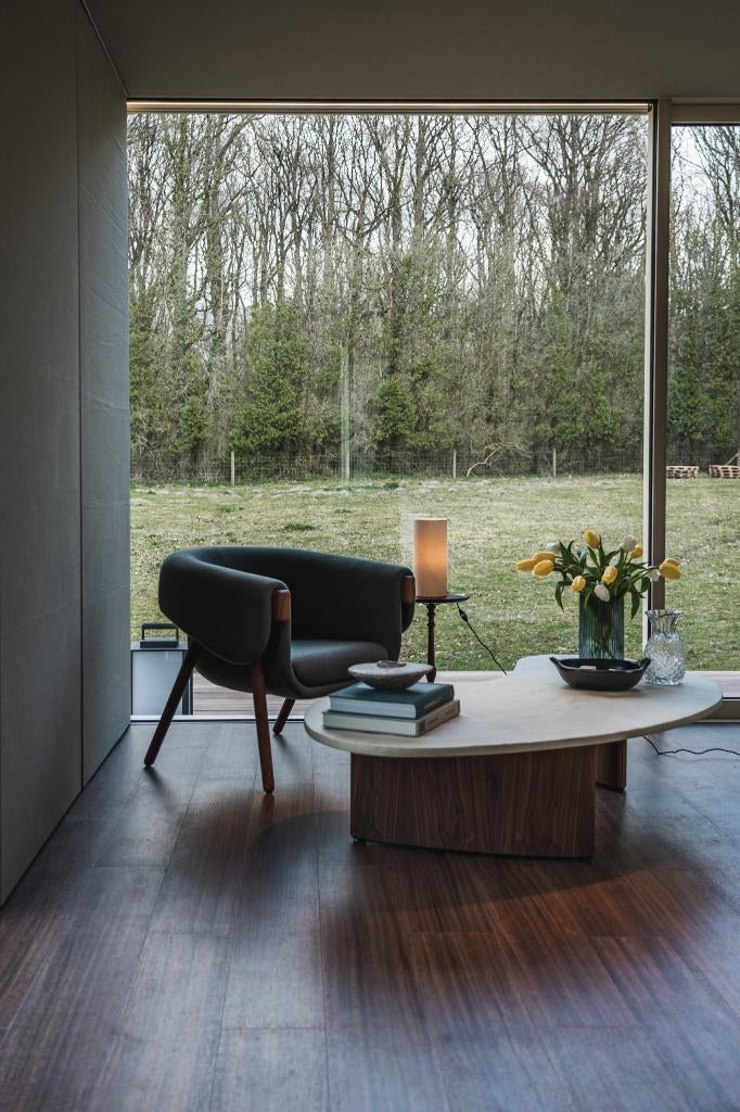 Table basse Senses Bean (Nathalie Van Reeth), Neuf, 150 à 200 cm, Moins de 50 cm, Design salontafel - modern minimalisme en natuurlijke elegantie.