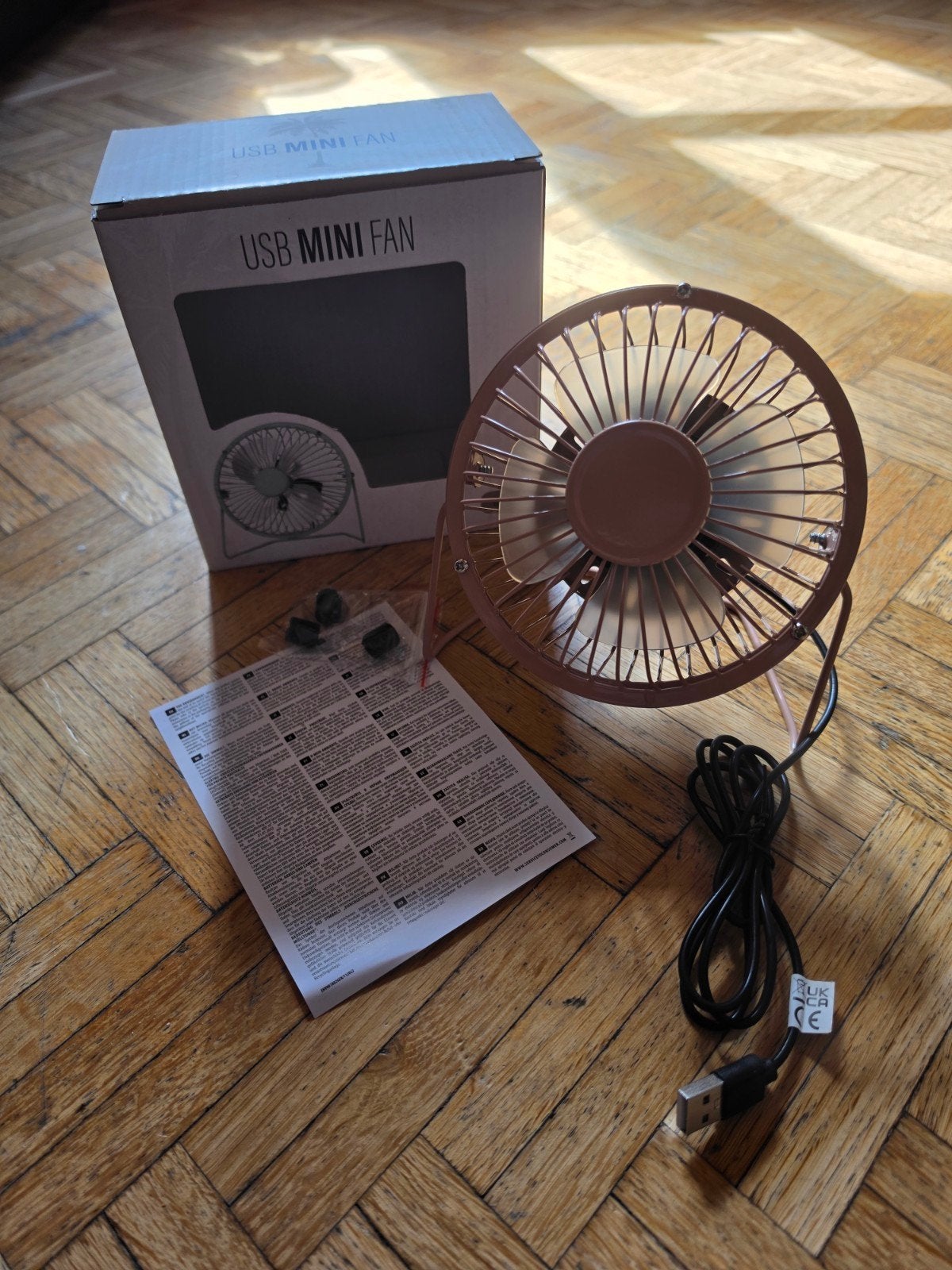 Mini ventilateur USB 15 cm – Rose –, Enlèvement ou Envoi