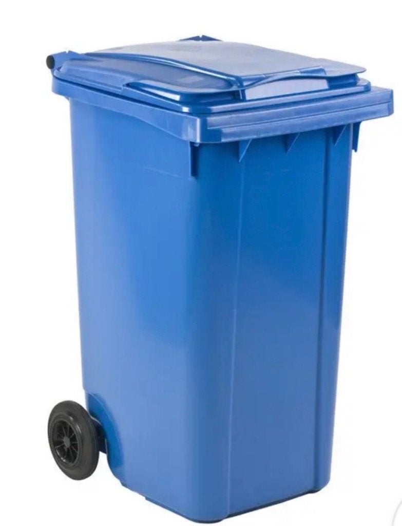 2x Afvalcontainer 240L blauw, Doe-het-zelf en Bouw, Containers, Ophalen