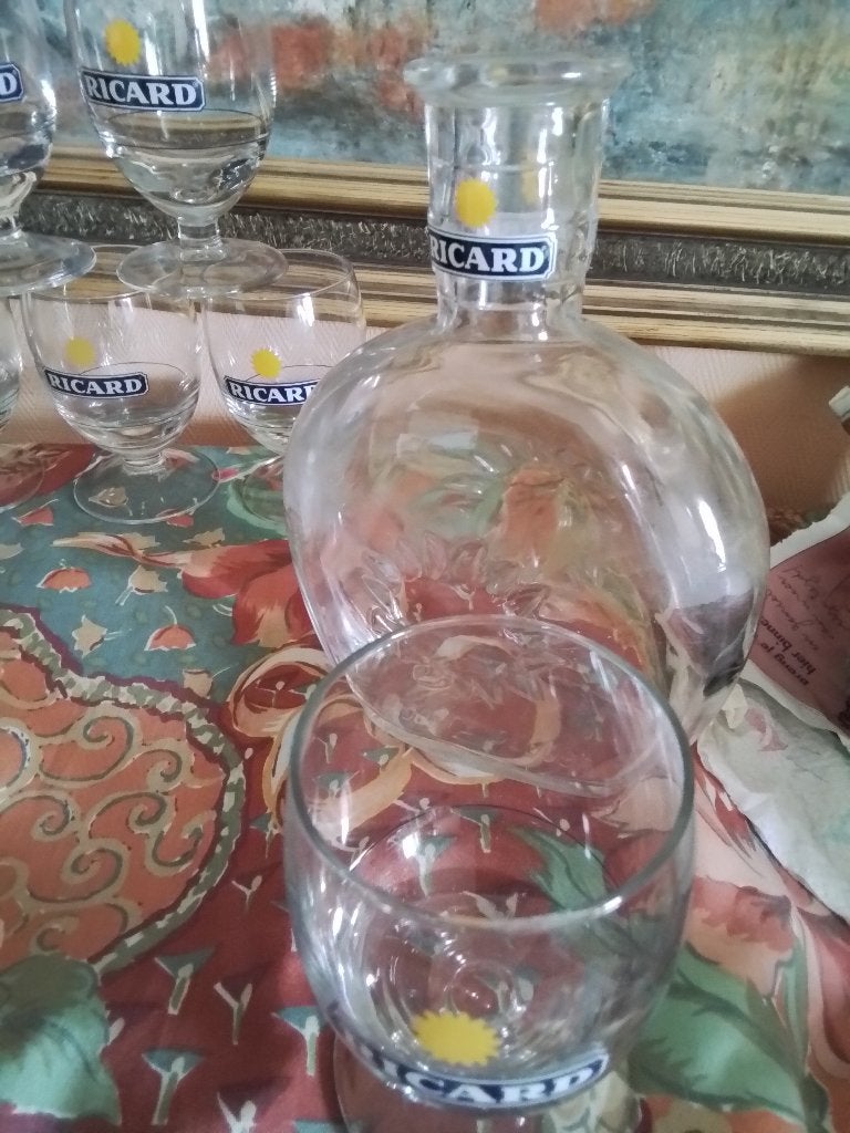 CARAFE VINTAGE RICARS AVEC 2 VERRES, Enlèvement, Neuf, Ustensile