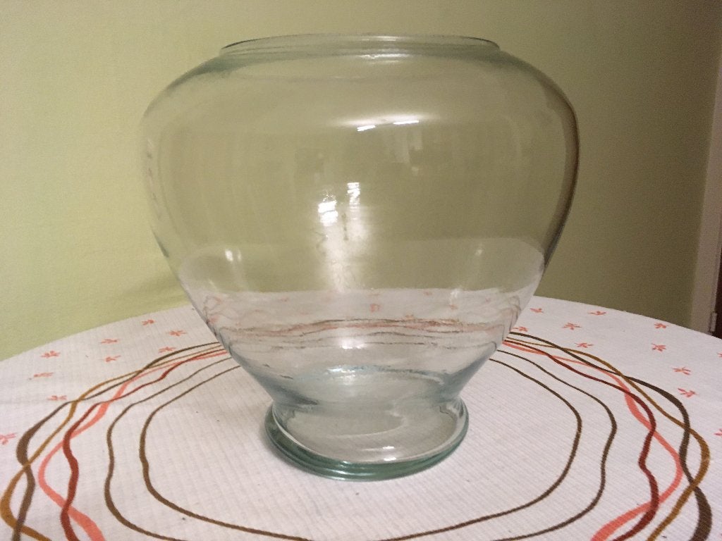 Vase moderne en verre - parfait état neuf - H : 25 cm, Neuf, Convient pour fleurs séchées, Enlèvement ou Envoi, 25 cm