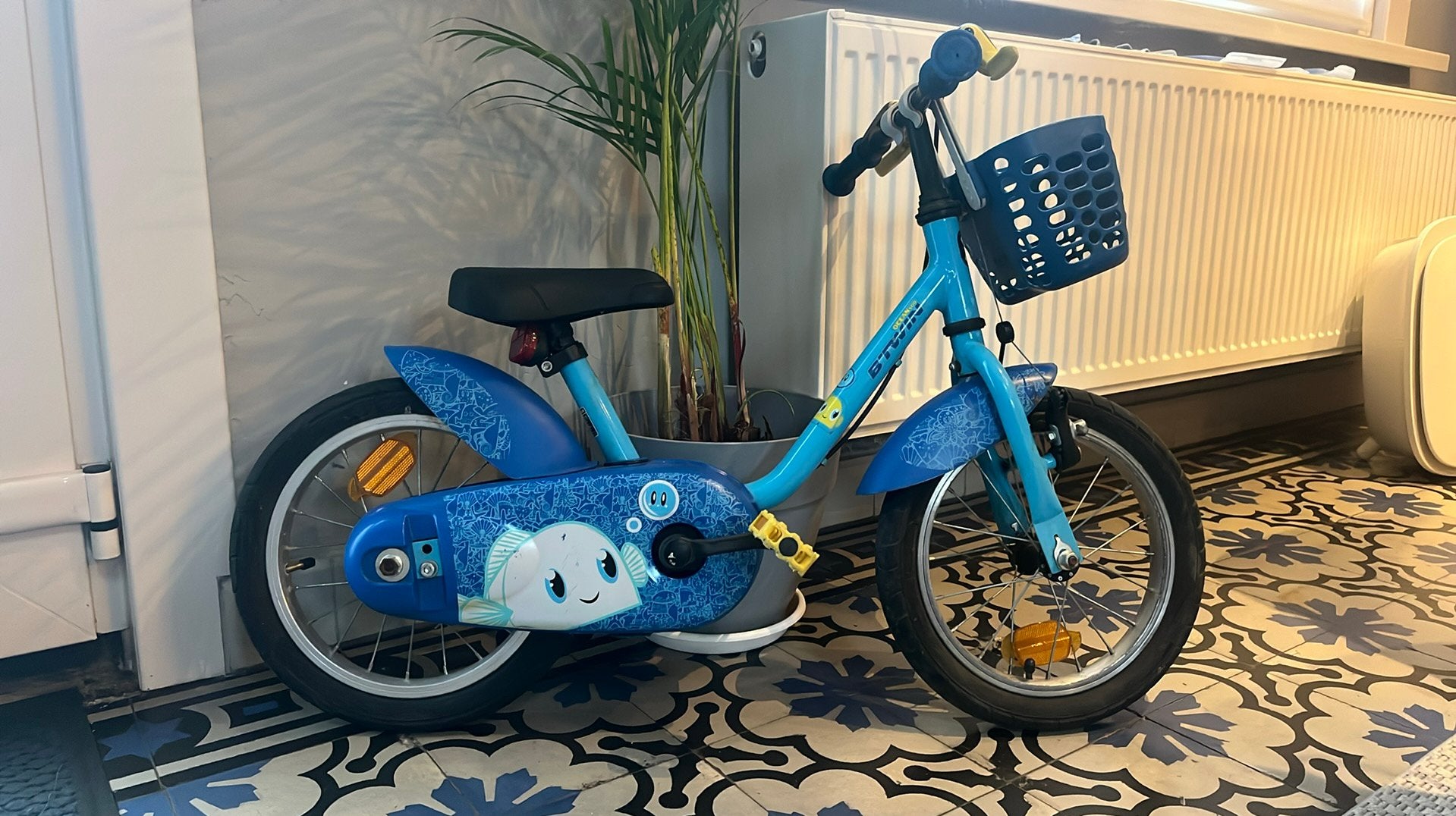 Kinderfiets BTwin 14 inch, Fietsen en Brommers, Ophalen, Gebruikt, Velgrem, Minder dan 16 inch