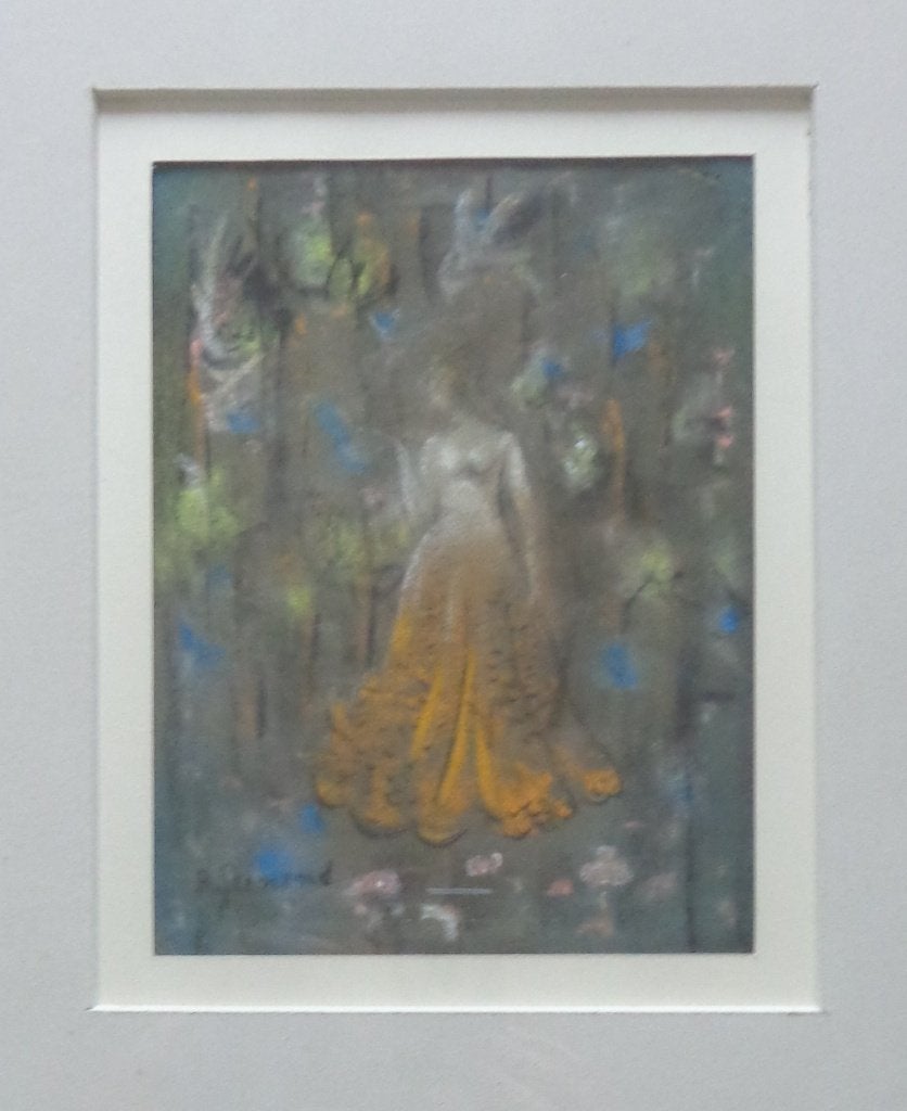ROBERT GEENENS / MEISJE / ORIGINEEL WERK / 48x40cm / KADER, Antiquités & Art, Pastel, Enlèvement ou Envoi, Figures, Papier/carton