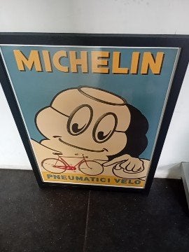 Vintage poster Michelin, Ophalen, 50 cm, Zo goed als nieuw, Wandbord