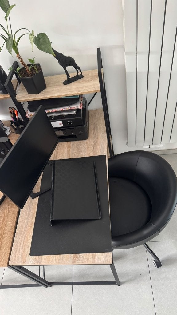 Modern, compleet bureau met monitorscherm & printer, Bureau d'ordinateur, 120 cm, Enlèvement, Utilisé