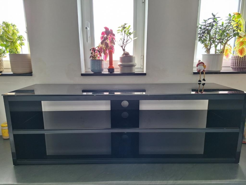 Tv kast zwart, Huis en Inrichting, Ophalen, Glas