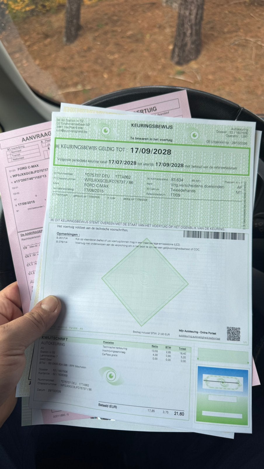 Ford C-Max 1.0 EcoBoost 2 jaar keuring km 080611, Auto's, Voorwielaandrijving, Euro 5, Stof, Zwart