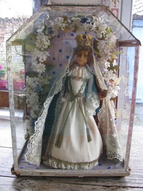 Mary Wash antique avec enfant, sous étui en verre, Antiquités & Art, Enlèvement