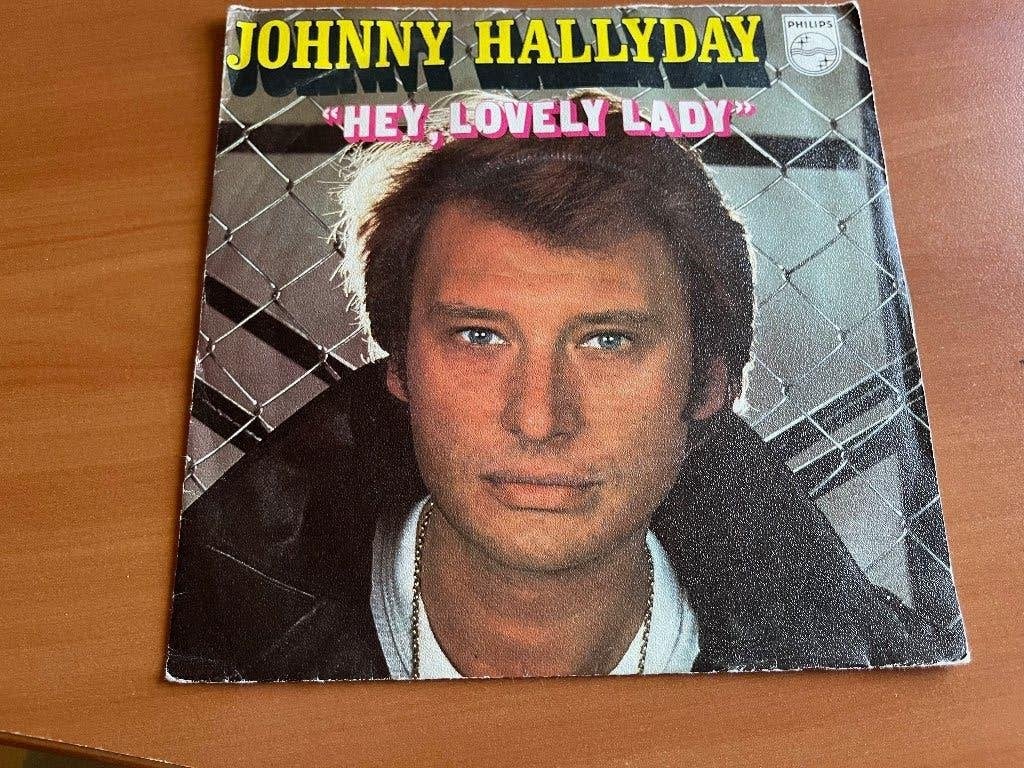 Single Johnny Hallyday:Lovely Lady-Philips -1975, 7 inch, Utilisé, Autres types, Envoi