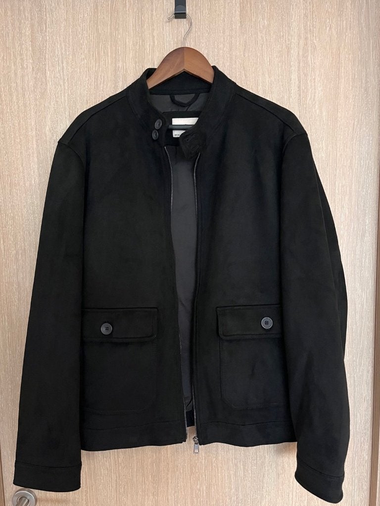 Suede jas, Zwart, Maat 42/44 (L), Ophalen of Verzenden, Zo goed als nieuw