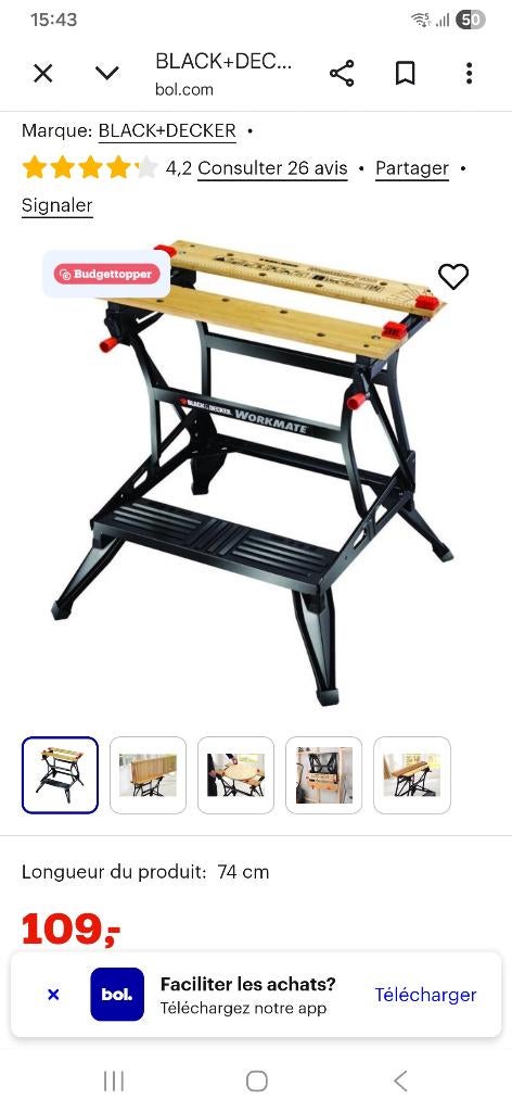 Black&Decker Workbench, Workmate, Ophalen, Gebruikt, Inklapbaar