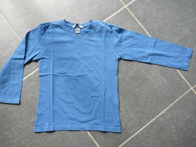 blauw effen longsleeve, Enfants & Bébés, Enlèvement ou Envoi, Utilisé, Garçon, Chemise ou À manches longues