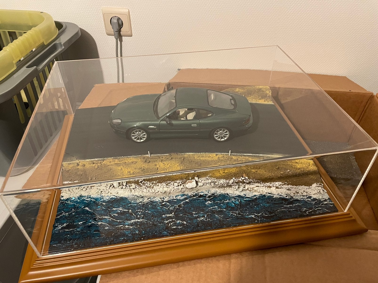 Handmade acryl display diorama ‘ocean drive’ Atlantic, Hobby en Vrije tijd, Ophalen of Verzenden, Zo goed als nieuw, Diorama