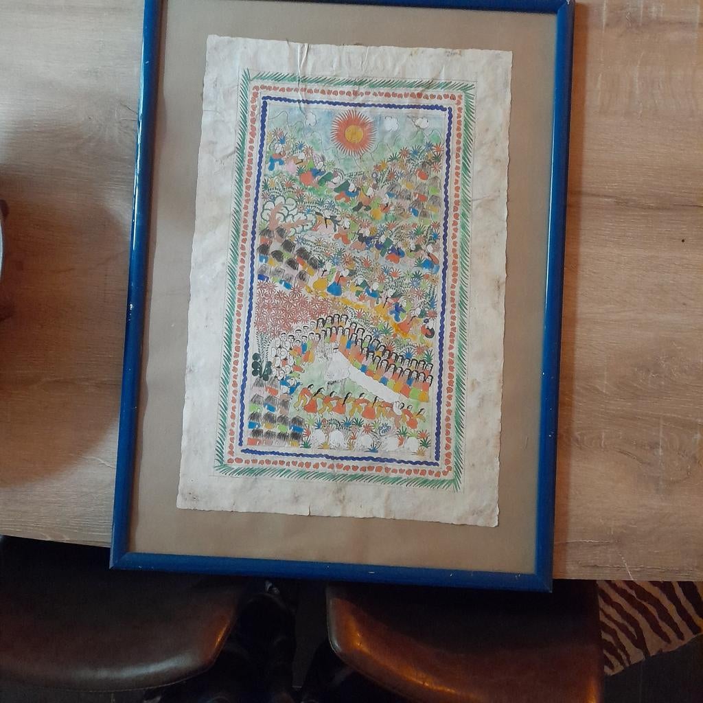 Indias miniatuurschidering.handgeschept papier., Ophalen