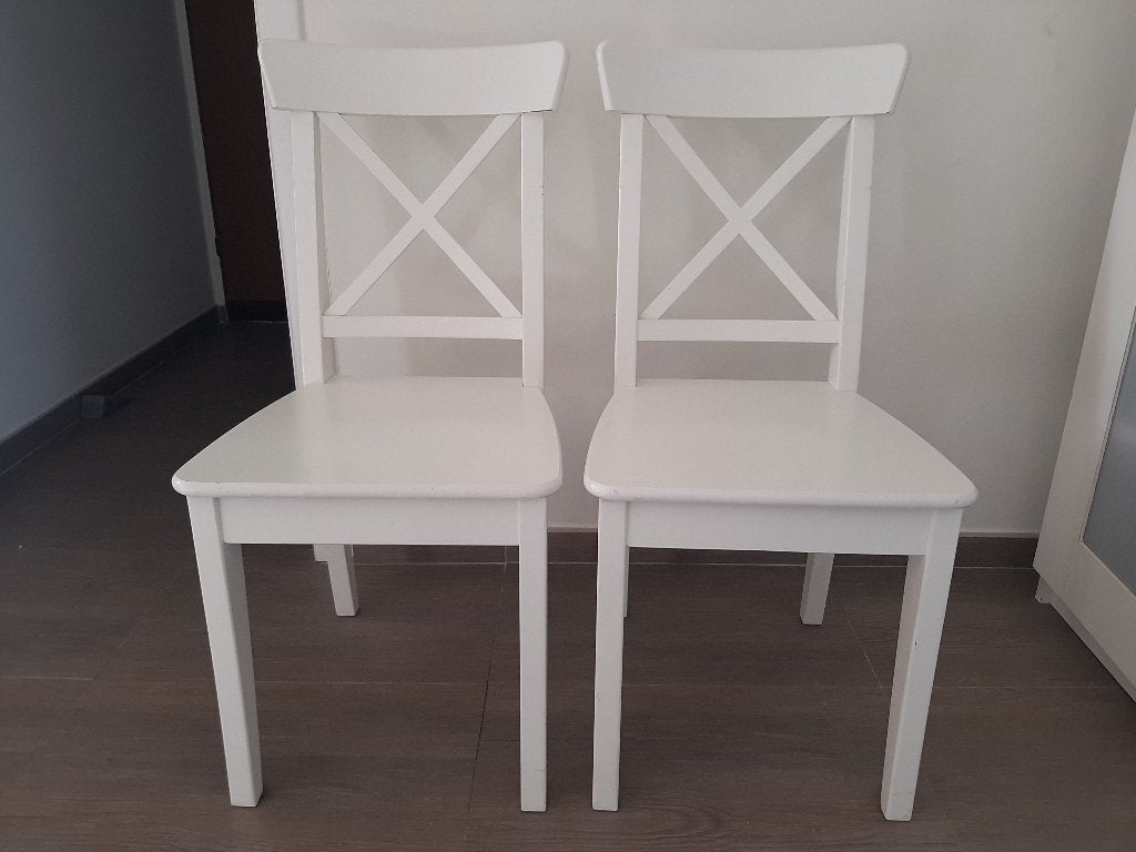Lot de 2 chaises ROSENTORP, Huis en Inrichting, Stoelen, Ophalen, Zo goed als nieuw, Wit, Hout