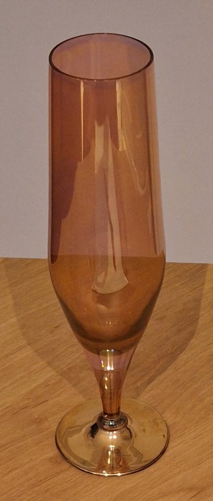 1 vintage metallic, iriserend champagneglas, Ophalen of Verzenden, Gebruikt, Overige typen