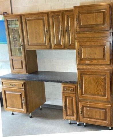 Keuken, Huis en Inrichting, Ophalen, Gebruikt, Bruin, Enkelwandige keuken