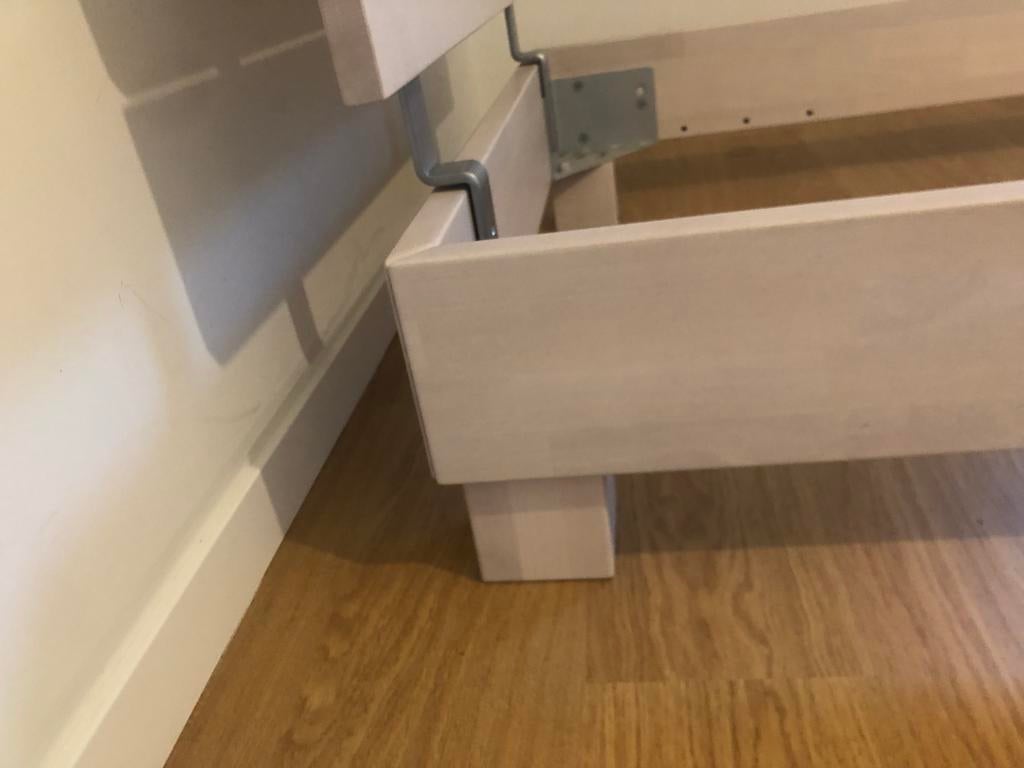 Éénpersoonsbed 90x200cm met hoofdsteun, Huis en Inrichting, Ophalen, 90 cm, Eenpersoons, Beige