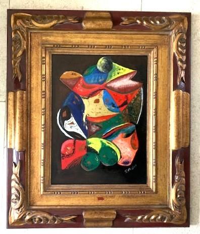 kleurrijke compositie ca. 1980 - Gerda Peiser, Antiek en Kunst, Ophalen of Verzenden