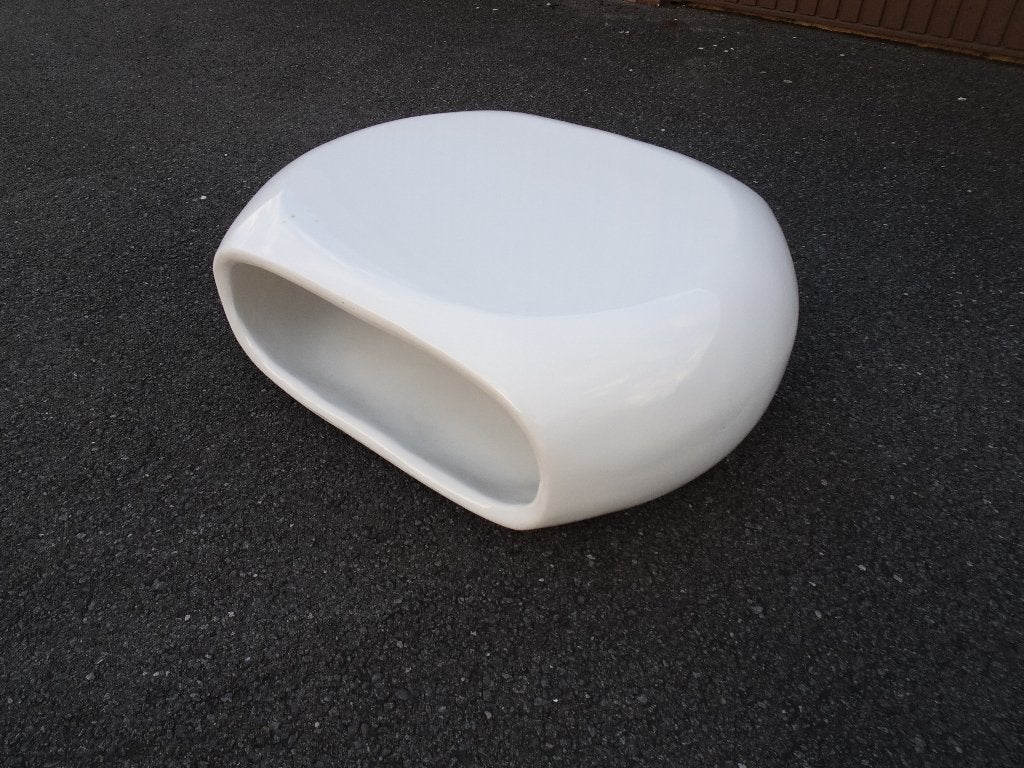 TABLE BASSE RÉTRO VINTAGE NOIRE ET BLANCHE SPACE AGE, Maison & Meubles, 50 à 100 cm, Synthétique, Enlèvement, Utilisé
