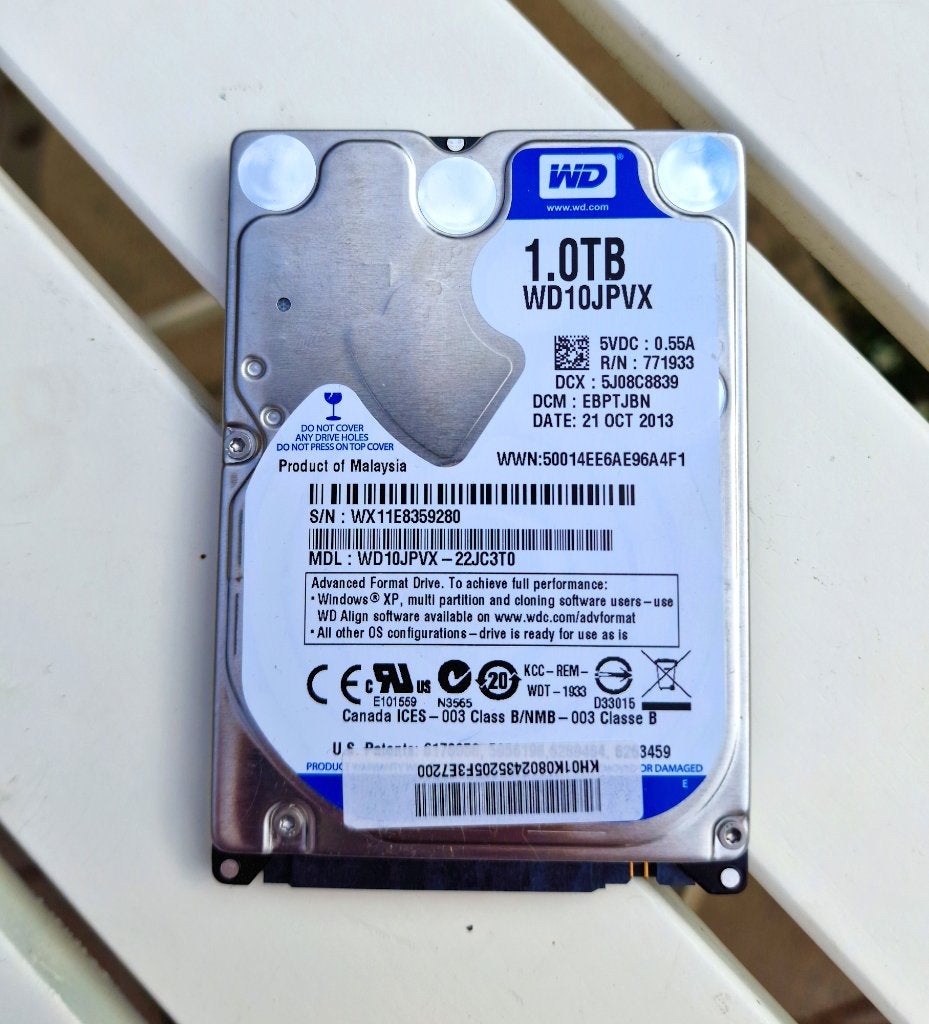 Disque Dur WD Blue 1To 2.5" (HDD) pour portable ou console, Informatique & Logiciels, Enlèvement ou Envoi, Interne, Comme neuf