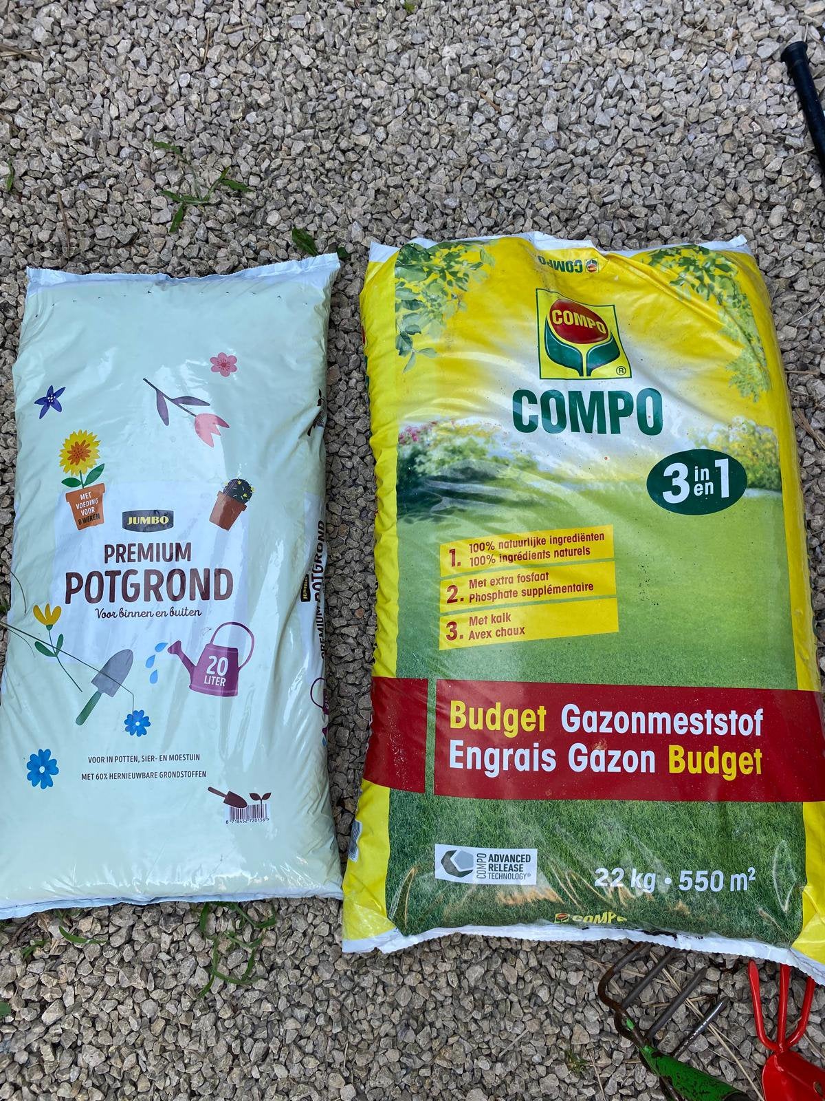 Zak Potgrond en gazonmeststof, Jardin & Terrasse, Terre & Fumier, Terreau, Enlèvement