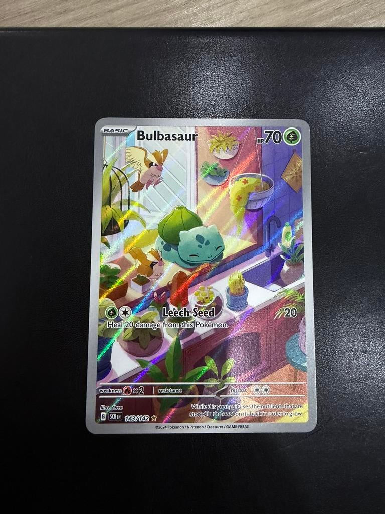 Pokémon bulbasaur 143/142 illustration rare - full art - eng, Hobby en Vrije tijd, Verzamelkaartspellen | Pokémon, Ophalen of Verzenden