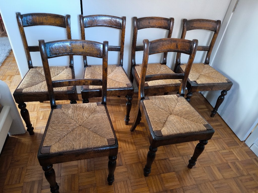 6 copies de chaises anciennes en chêne français, Antiquités & Art, Enlèvement