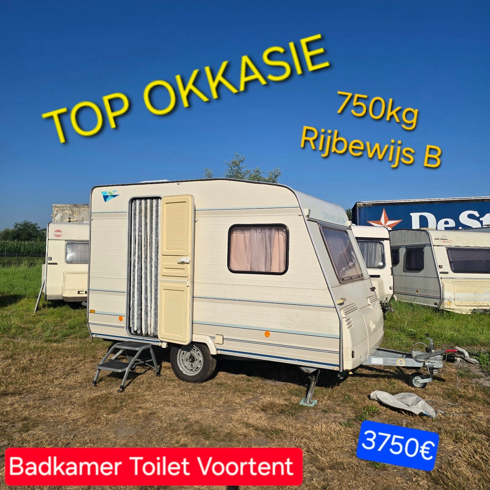 Caravane 750 kg, permis de conduire B, salle de bain, toilet, Enlèvement