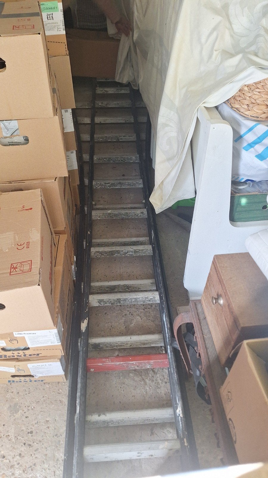 aluminiumladder, Doe-het-zelf en Bouw, Ophalen, Gebruikt, Ladder, Opvouwbaar of Inschuifbaar