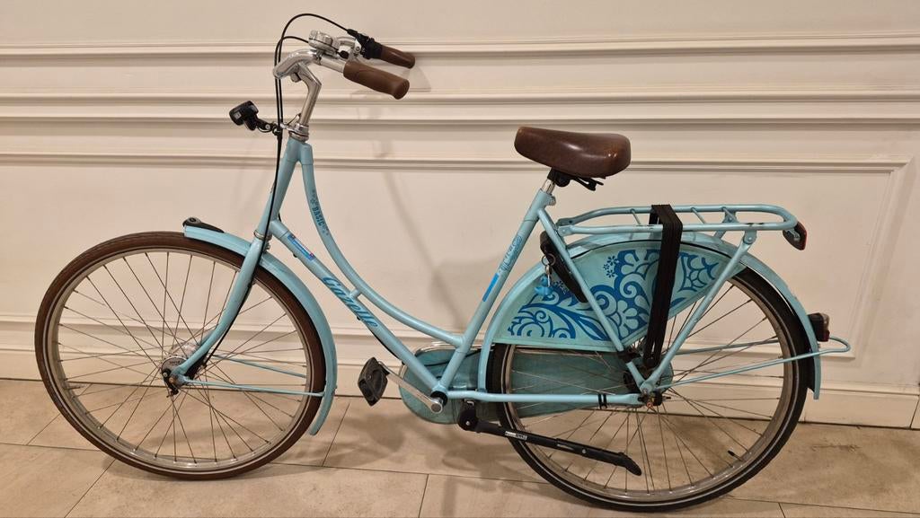 Gazelle basic original (omafiets) sky Blue, Ophalen, Gebruikt, Versnellingen, 56 cm of meer