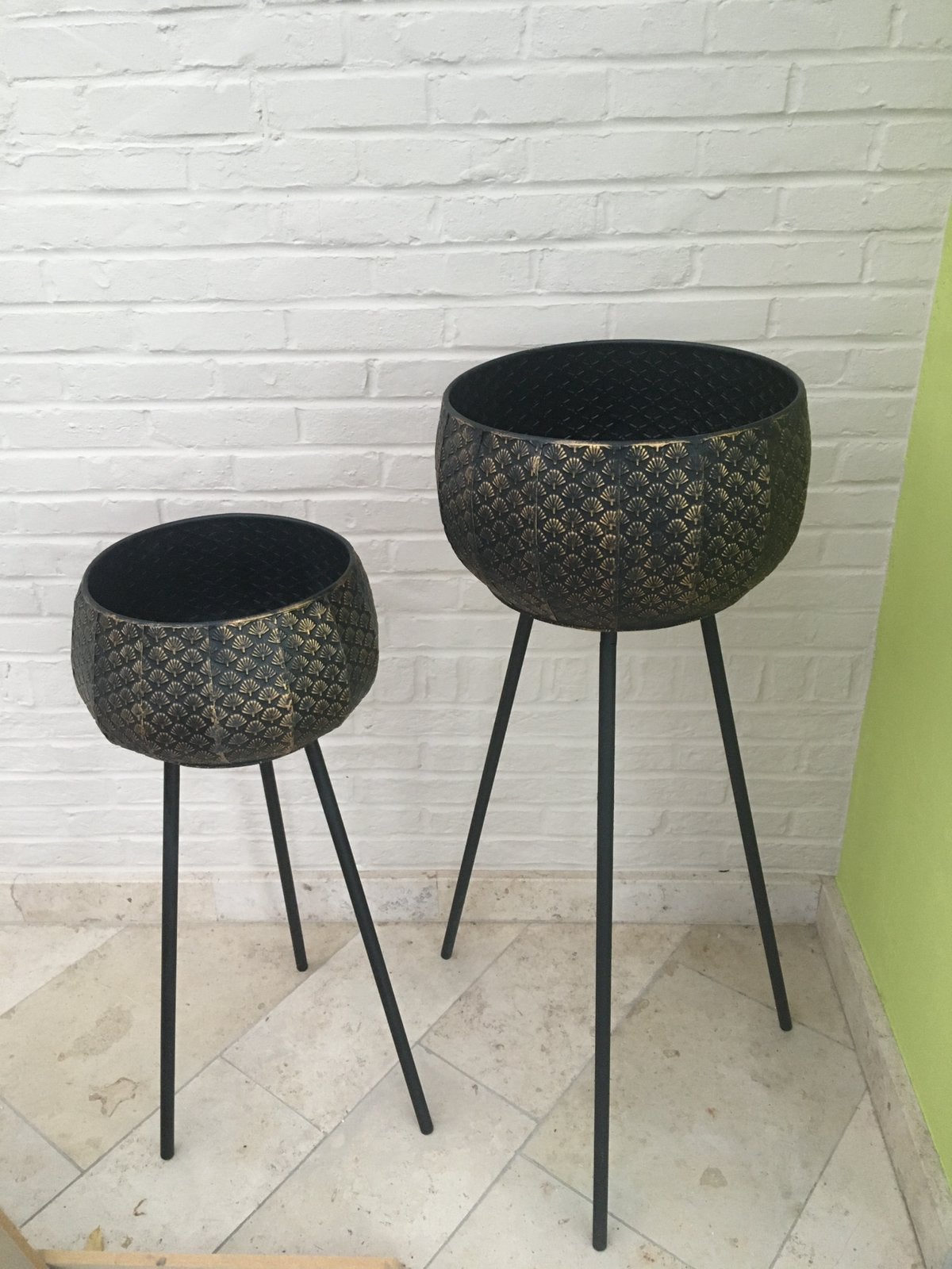 Nieuwe set bloempotten, Rond, Ophalen of Verzenden, Metaal, Binnen