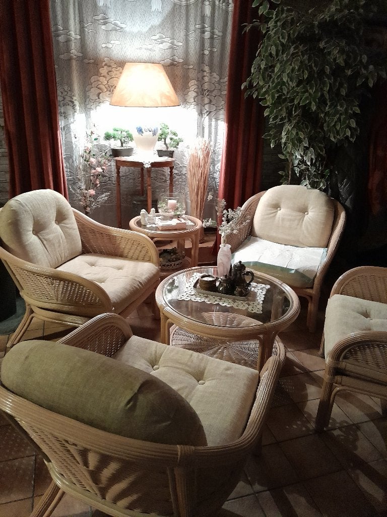 ensemble SALON EN ROTIN en parfait état, Rotin, Salons de jardin, Comme neuf, Enlèvement