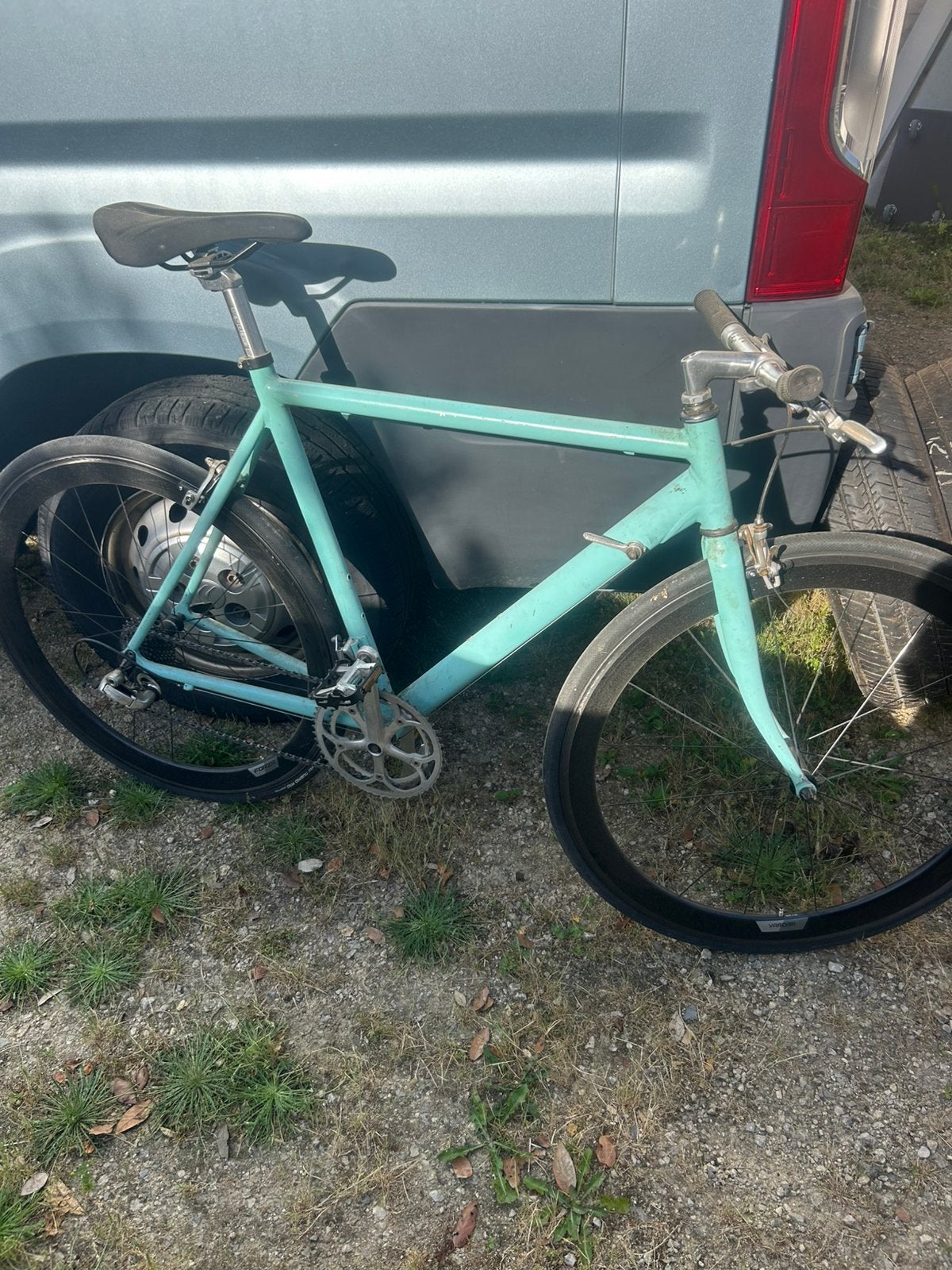 Koersfiets met recht stuur, Ophalen, 28 inch, Gebruikt, Velgrem
