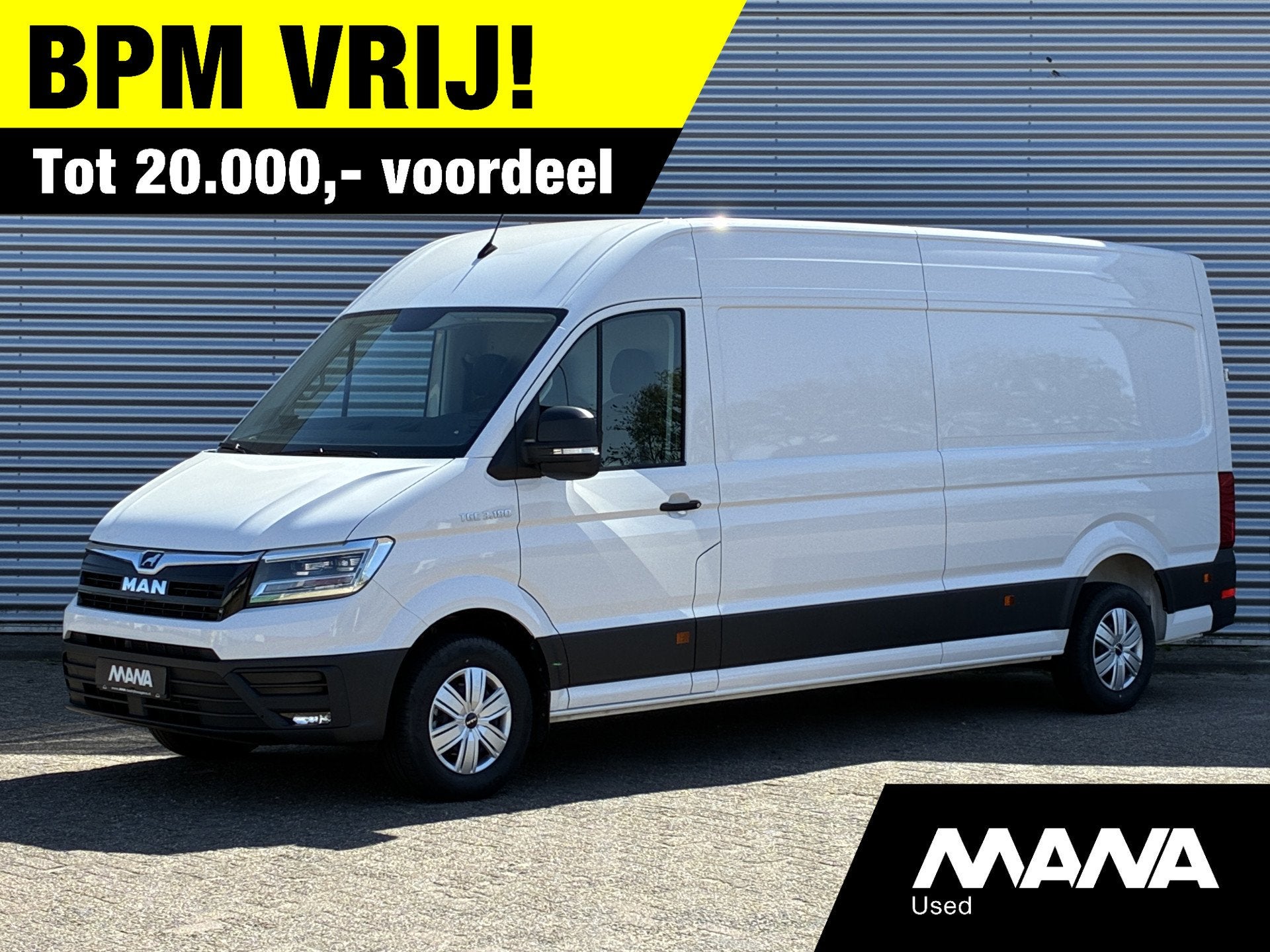 MAN TGE 35 2.0 3.180 L4H3 180PK NIEUW! LED Cruise Airco CarP, Auto's, Bestelwagens en Lichte vracht, Voorwielaandrijving, Stof