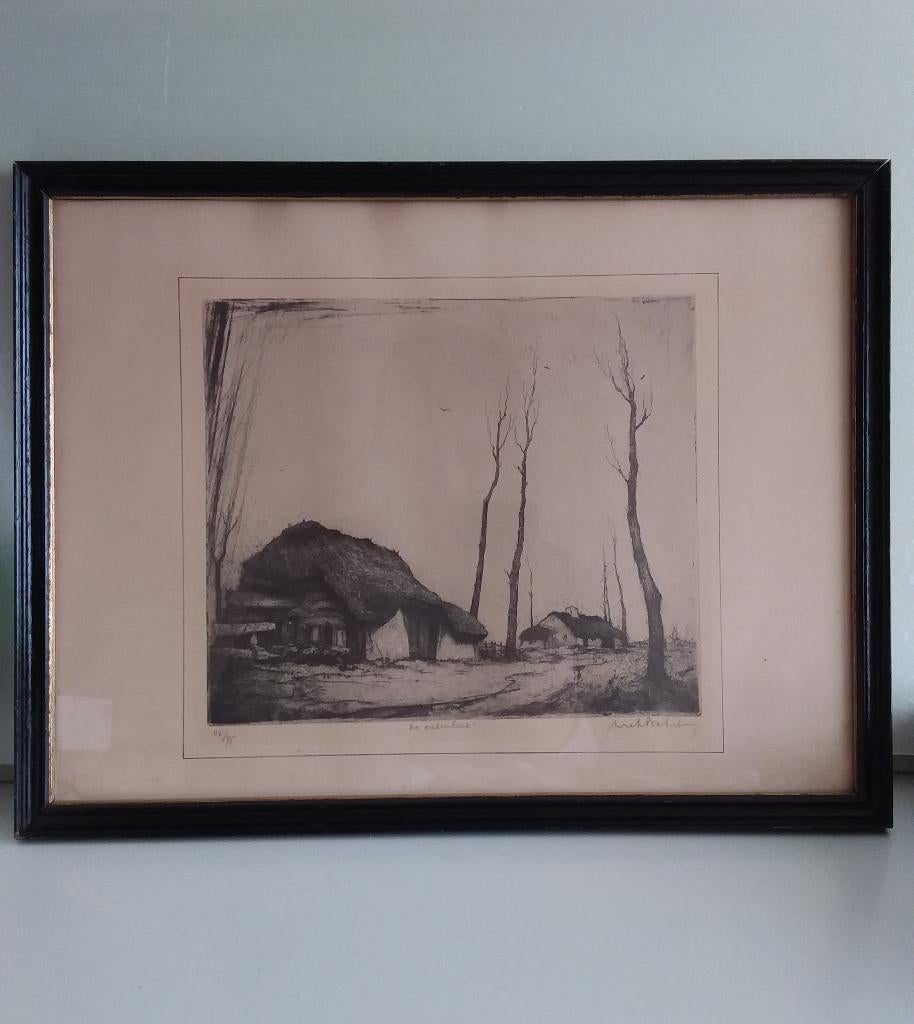 Etsen, offsetlithografieën en aquarellen Dirk Baksteen, Antiek en Kunst, Ophalen